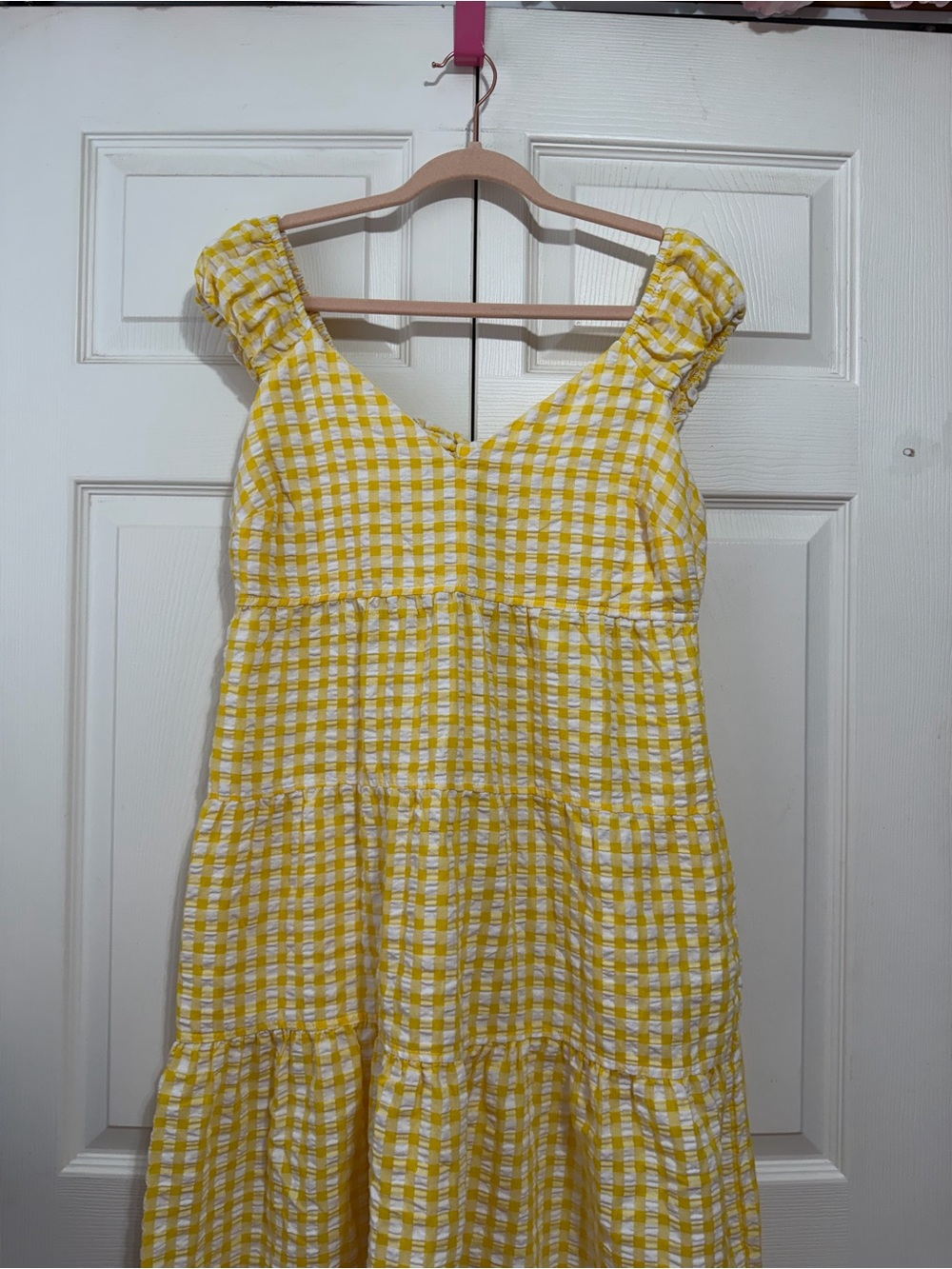 Old Navy Yellow Gingham Maxi Dress